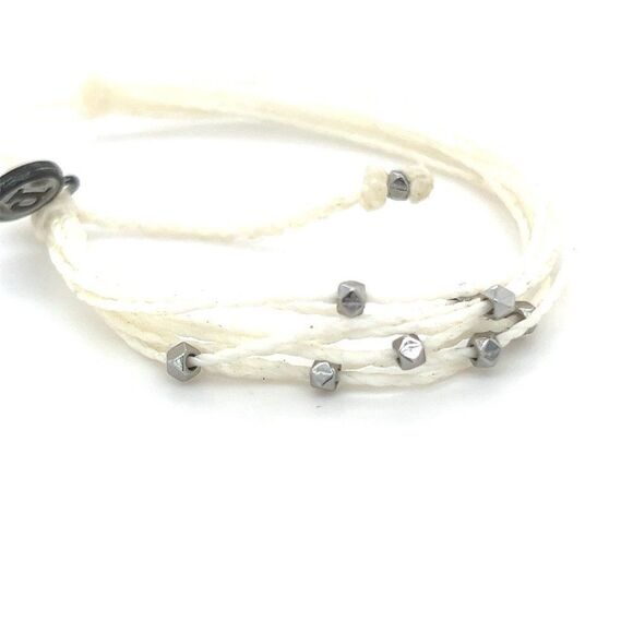 Pura Vida White Silver Beads Bracelet - Picture 2 of 3